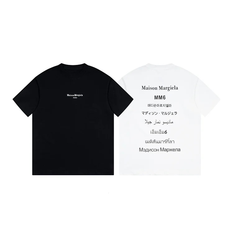 MM6 Maison Margiela short-sleeved 2024 digital printed T-shirt for men and women couples