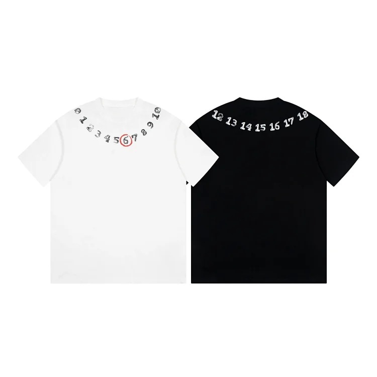 MM6 Maison Margiela short-sleeved 2024 digital printed T-shirt for men and women couples