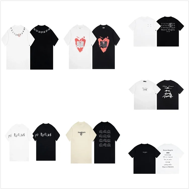 MM6 Maison Margiela short-sleeved 2024 digital printed T-shirt for men and women couples