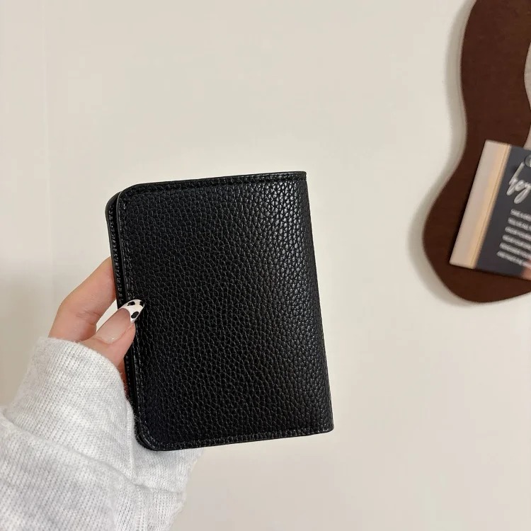 Small card holder for men, genuine leather mini compact card holder with multiple card slots, simple cowhide card holder, ID card holder