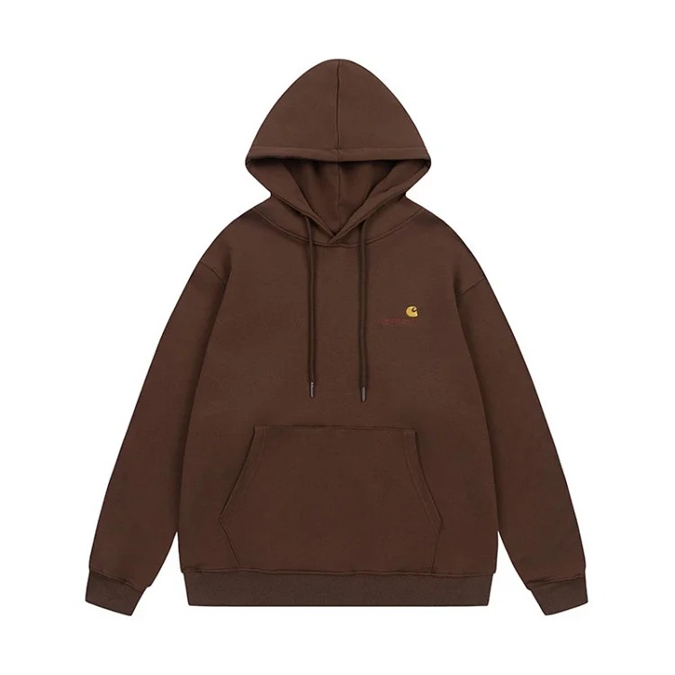 Carhartt WIP solid color hooded couple terry sweatshirt for men and women, spring and autumn trendy loose jacket