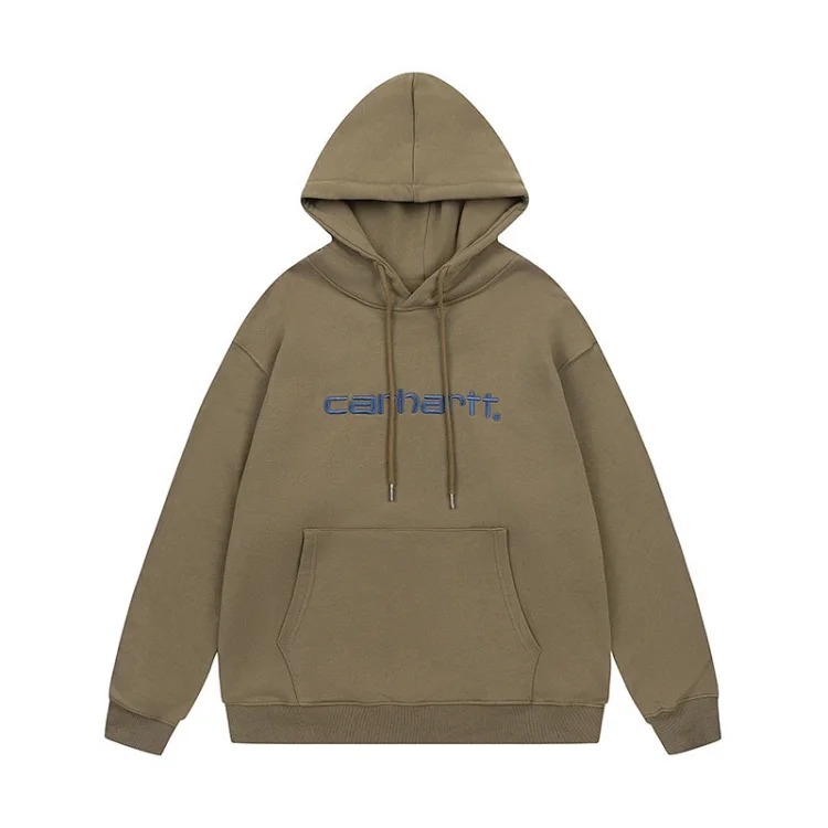 Carhartt WIP solid color hooded couple terry sweatshirt for men and women, spring and autumn trendy loose jacket