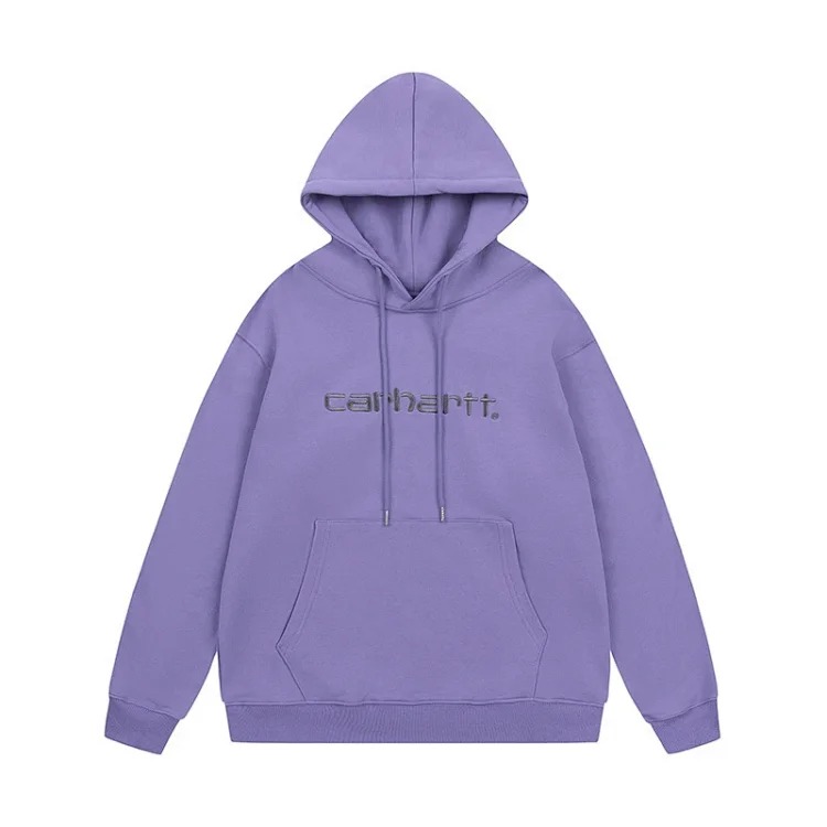 Carhartt WIP solid color hooded couple terry sweatshirt for men and women, spring and autumn trendy loose jacket