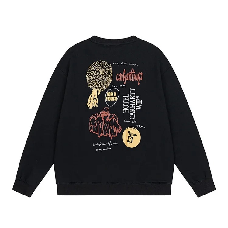 Carhartt WIP solid color hooded couple terry sweatshirt for men and women, spring and autumn trendy loose jacket