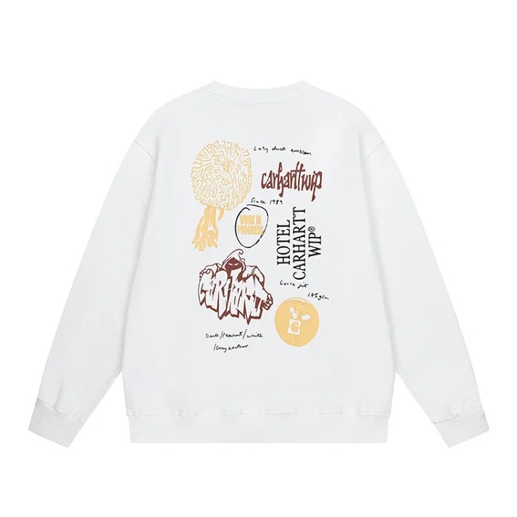 Carhartt WIP solid color hooded couple terry sweatshirt for men and women, spring and autumn trendy loose jacket