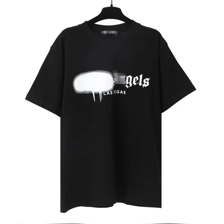 Palm angels round neck men's t-shirt loose couple short sleeve image 2