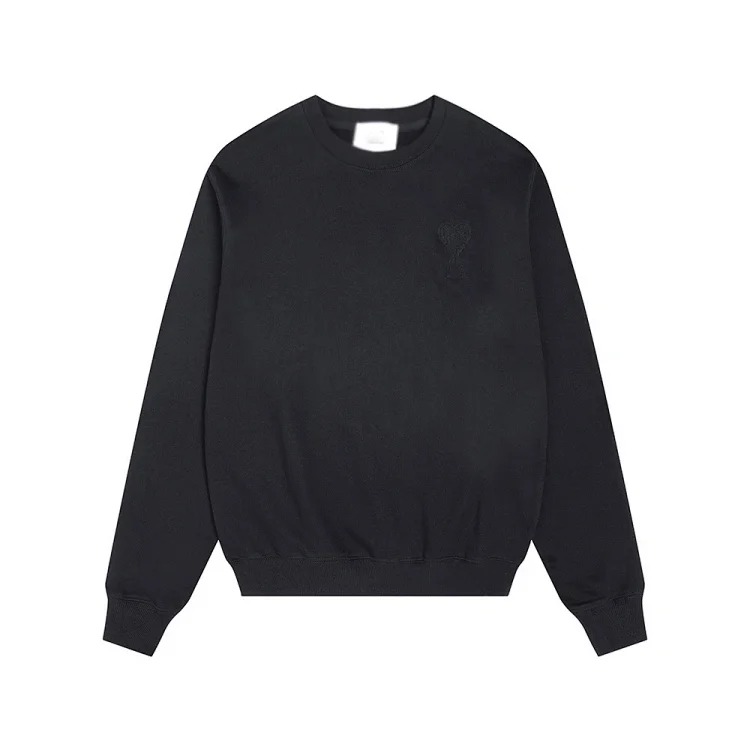 Ami sweatshirt autumn and winter small love embroidered round neck sweatshirt loose casual tops for men and women