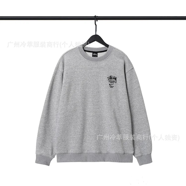 Spot European and American S letter co-branded series embroidery loose simple terry suit