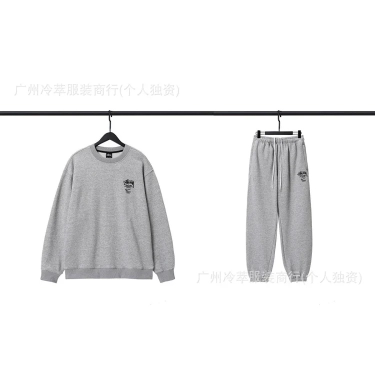 Spot European and American S letter co-branded series embroidery loose simple terry suit