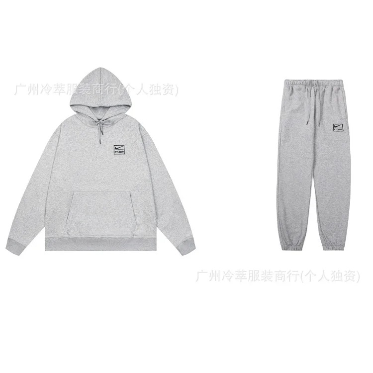 Spot European and American S letter co-branded series embroidery loose simple terry suit