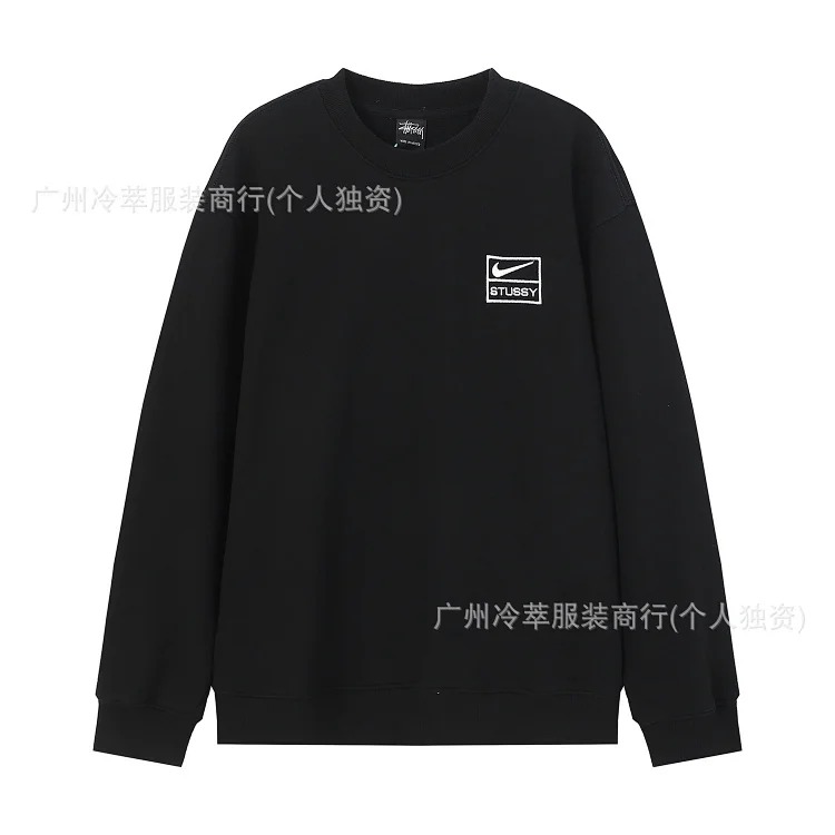 Spot European and American S letter co-branded series embroidery loose simple terry suit