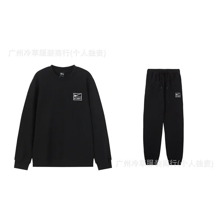 Spot European and American S letter co-branded series embroidery loose simple terry suit