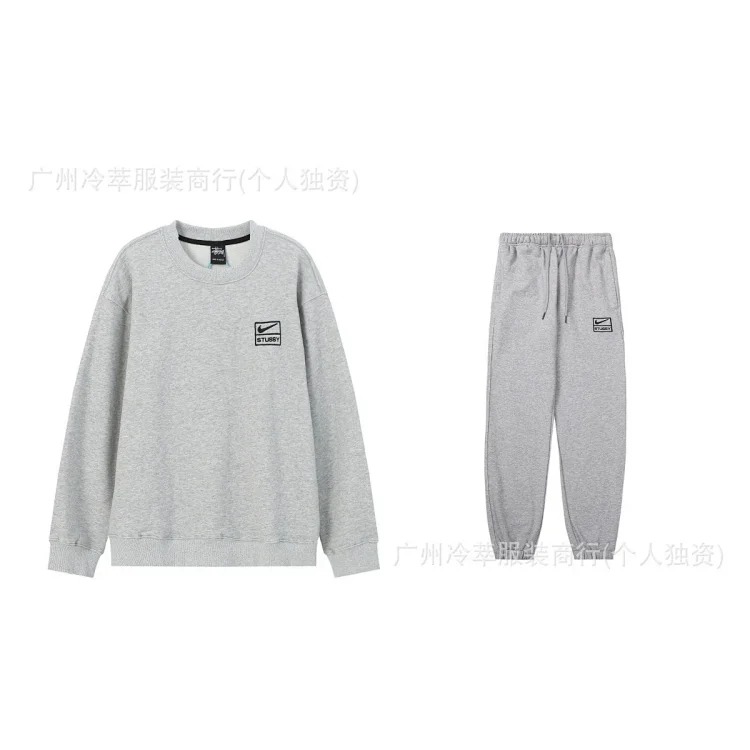 Spot European and American S letter co-branded series embroidery loose simple terry suit