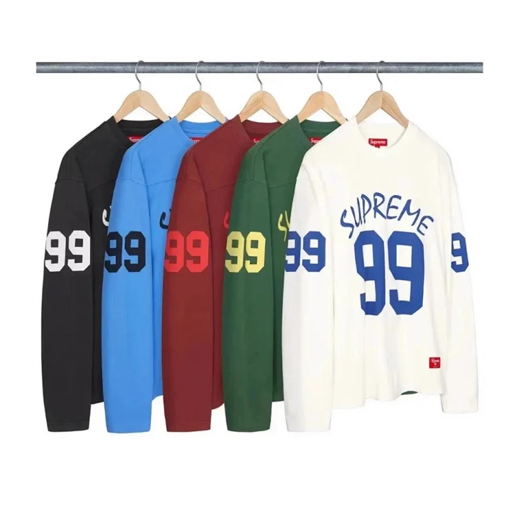 Sup number 99 printed loose long-sleeved round neck T-shirt wasteland style hot style ins trend