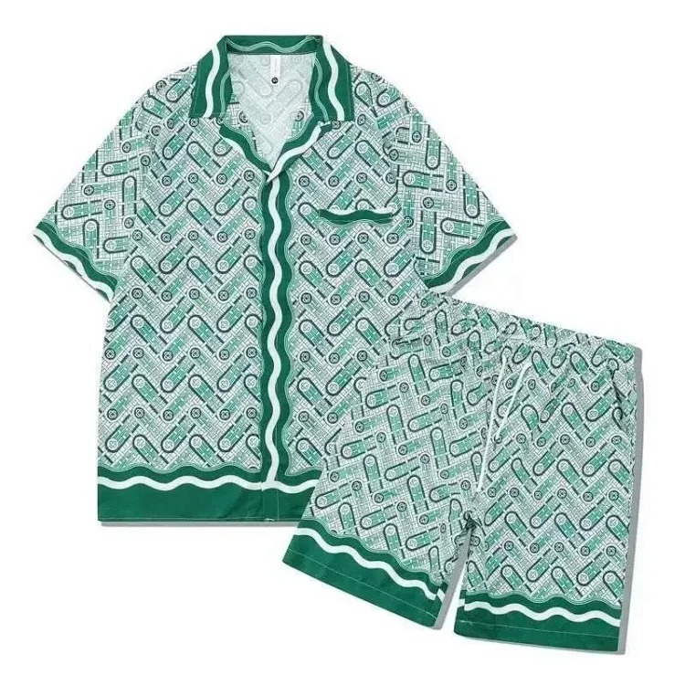 Casablanca fashionable short-sleeved shorts suit image 2