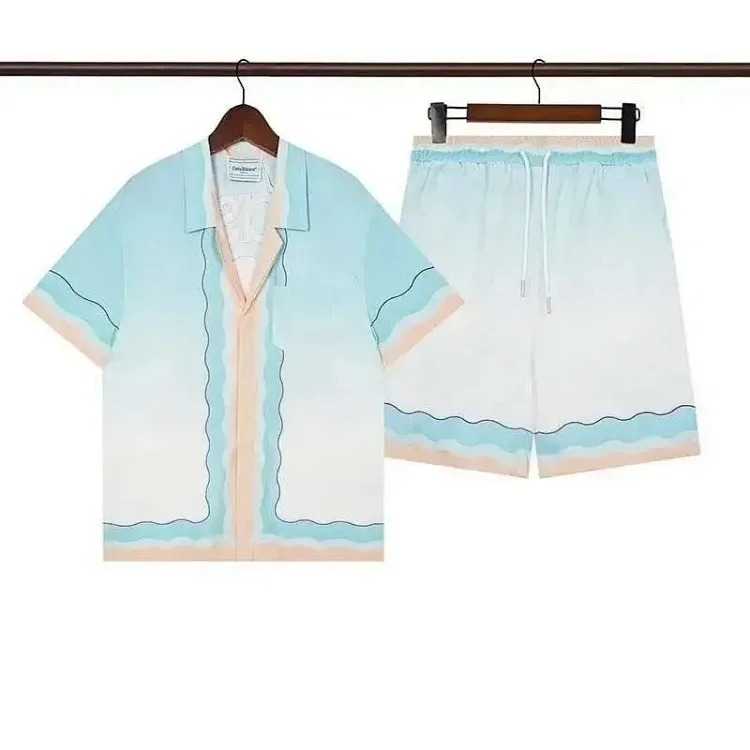 Casablanca fashionable short-sleeved shorts suit image 3