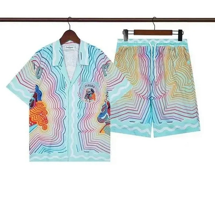 Casablanca fashionable short-sleeved shorts suit image 4