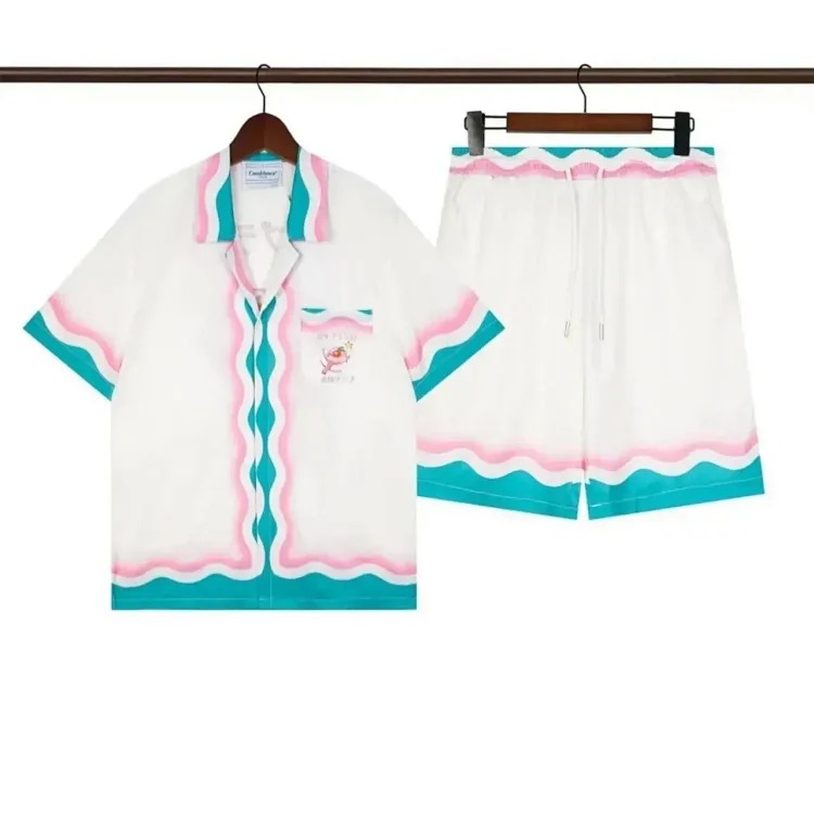 Casablanca fashionable short-sleeved shorts suit image 5