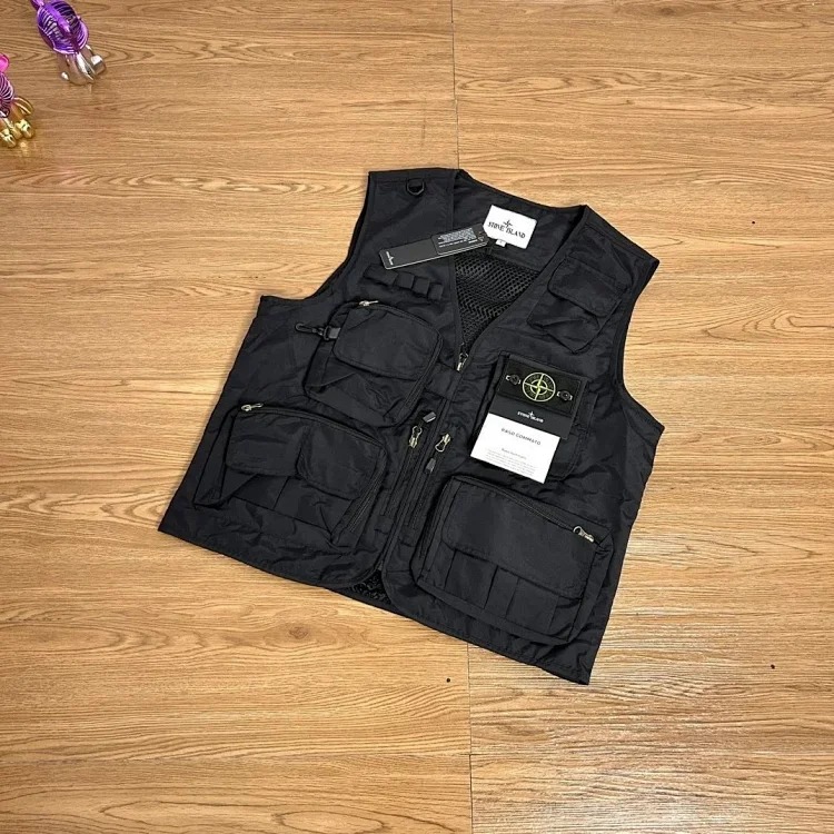 Sisp solid color multi-pocket work vest(pic2) Sisp solid color multi-pocket work vest