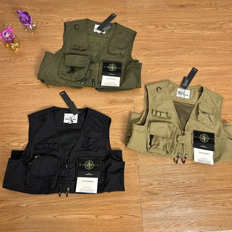 Sisp solid color multi-pocket work vest(pic5) Sisp solid color multi-pocket work vest