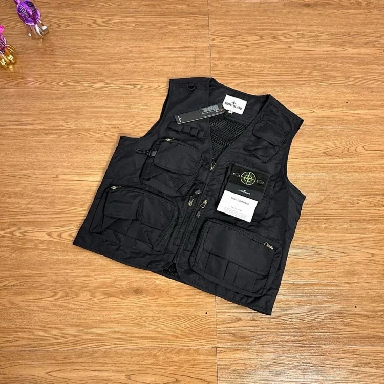 Sisp solid color multi-pocket work vest(pic7) Sisp solid color multi-pocket work vest