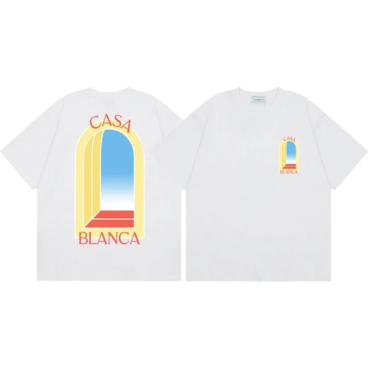 Casablanca Tennis Club mens and womens loose short-sleeved T-shirt(pic13) Casablanca Tennis Club men's and women's loose short-sleeved T-shirt