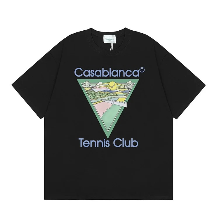 Casablanca Tennis Club mens and womens loose short-sleeved T-shirt(pic20) Casablanca Tennis Club men's and women's loose short-sleeved T-shirt
