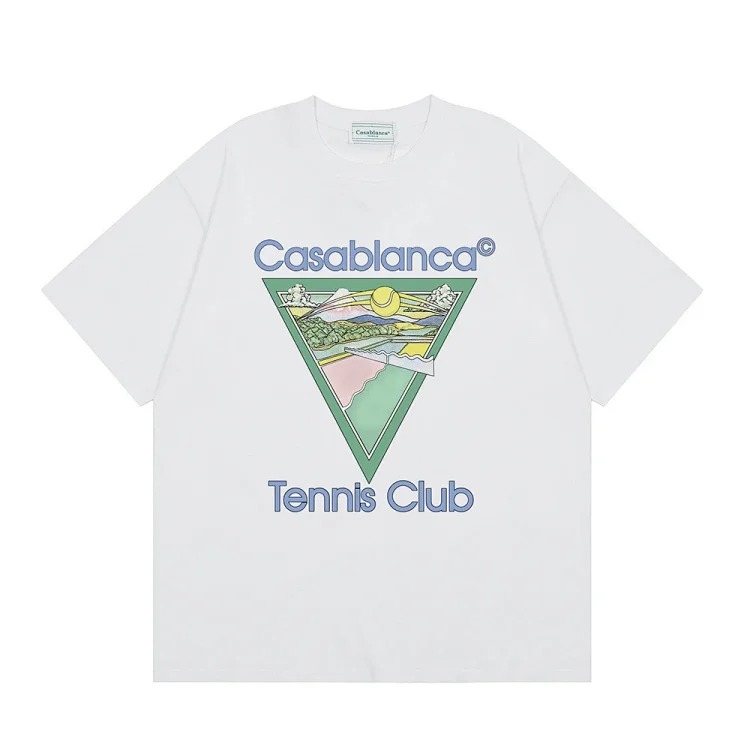 Casablanca Tennis Club mens and womens loose short-sleeved T-shirt(pic21) Casablanca Tennis Club men's and women's loose short-sleeved T-shirt