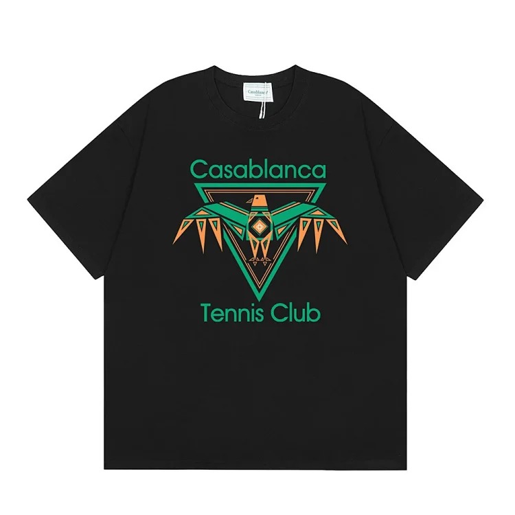 Casablanca Tennis Club mens and womens loose short-sleeved T-shirt(pic22) Casablanca Tennis Club men's and women's loose short-sleeved T-shirt