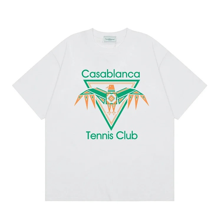 Casablanca Tennis Club mens and womens loose short-sleeved T-shirt(pic23) Casablanca Tennis Club men's and women's loose short-sleeved T-shirt