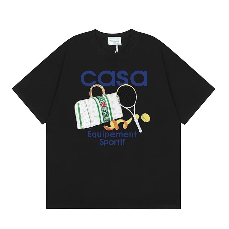 Casablanca Tennis Club mens and womens loose short-sleeved T-shirt(pic24) Casablanca Tennis Club men's and women's loose short-sleeved T-shirt