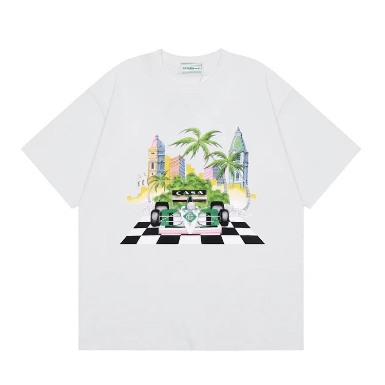 Casablanca Tennis Club mens and womens loose short-sleeved T-shirt(pic29) Casablanca Tennis Club men's and women's loose short-sleeved T-shirt
