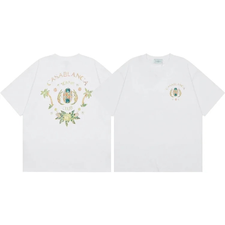 Casablanca Tennis Club mens and womens loose short-sleeved T-shirt(pic33) Casablanca Tennis Club men's and women's loose short-sleeved T-shirt