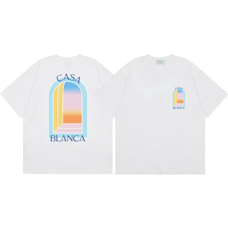 Casablanca Tennis Club mens and womens loose short-sleeved T-shirt(pic3) Casablanca Tennis Club men's and women's loose short-sleeved T-shirt