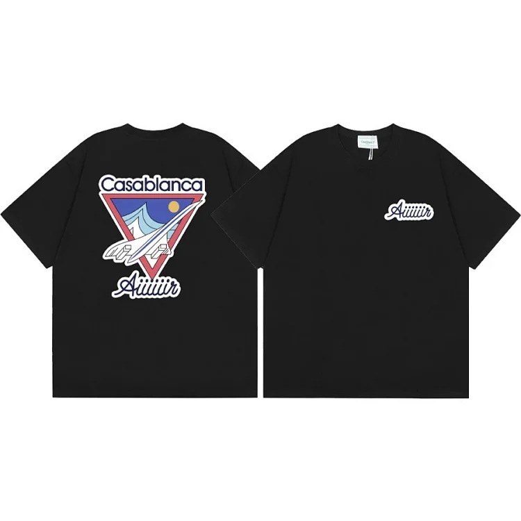 Casablanca Tennis Club mens and womens loose short-sleeved T-shirt(pic8) Casablanca Tennis Club men's and women's loose short-sleeved T-shirt