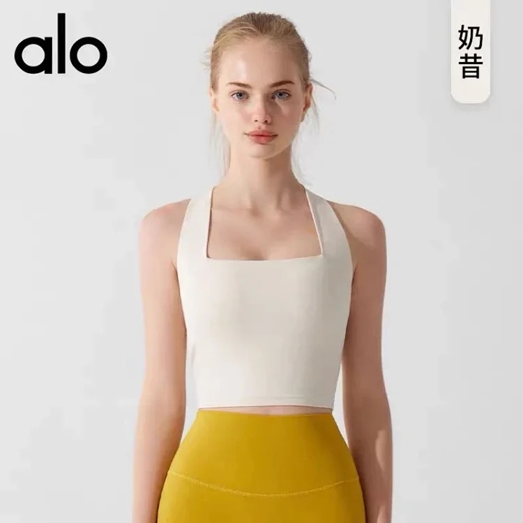 Alo yoga yoga running high-intensity bra shock-proof women's sports elastic vest cross beautiful back running fitness wear