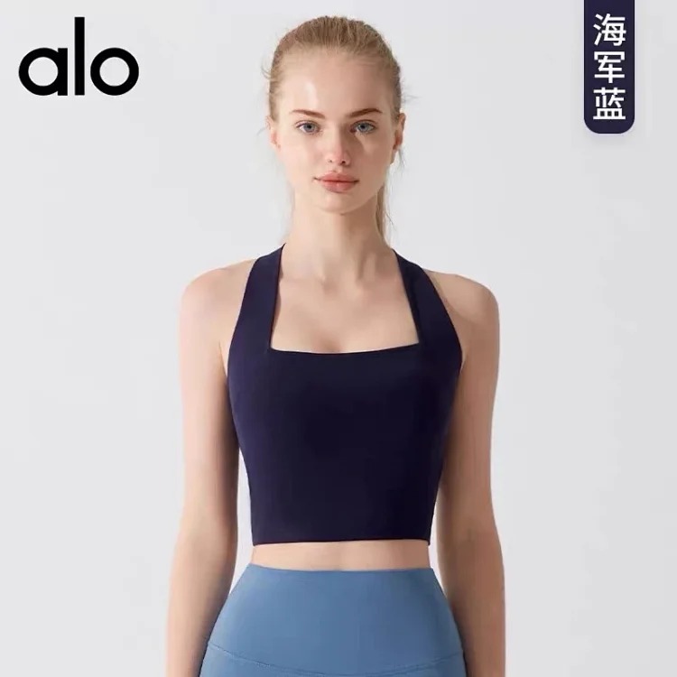 Alo yoga yoga running high-intensity bra shock-proof women's sports elastic vest cross beautiful back running fitness wear