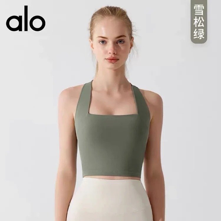 Alo yoga yoga running high-intensity bra shock-proof women's sports elastic vest cross beautiful back running fitness wear
