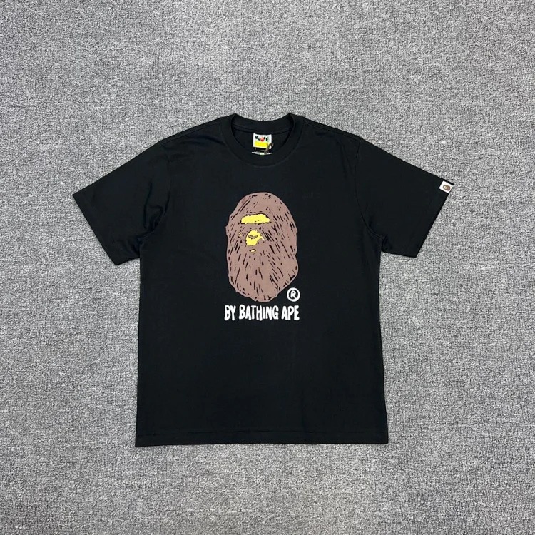 BAPE Varsity men's and women's couple's large size loose pullover short-sleeved T-shirt for teenagers image 2
