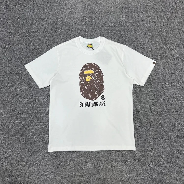 BAPE Varsity men's and women's couple's large size loose pullover short-sleeved T-shirt for teenagers image 3