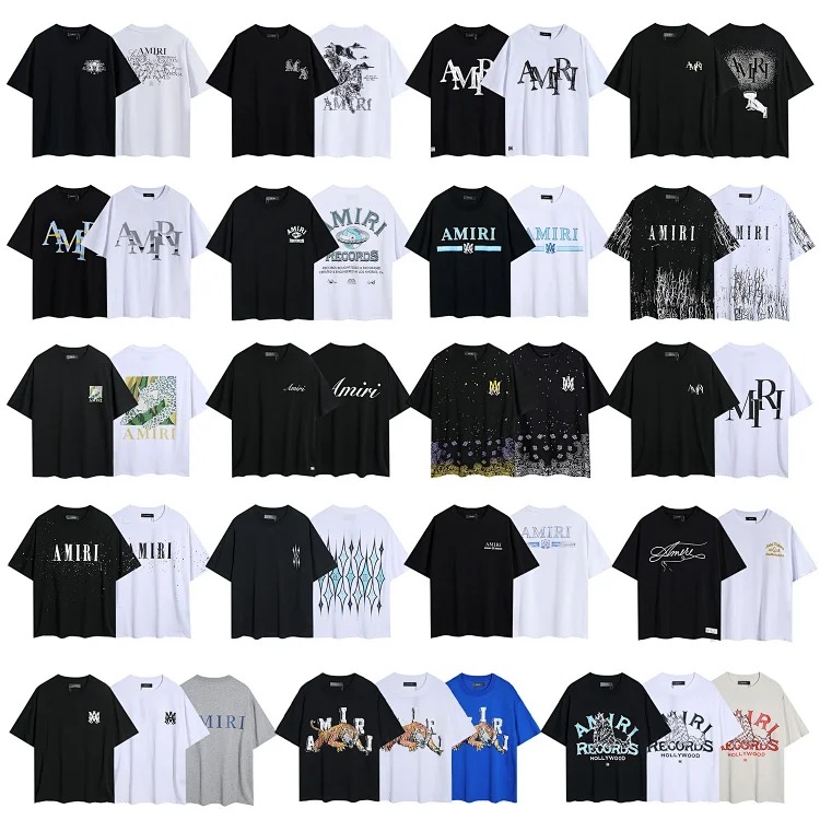 Ax-Shirt letter printed cotton double yarn loose short-sleeved T-shirt for men and women couples