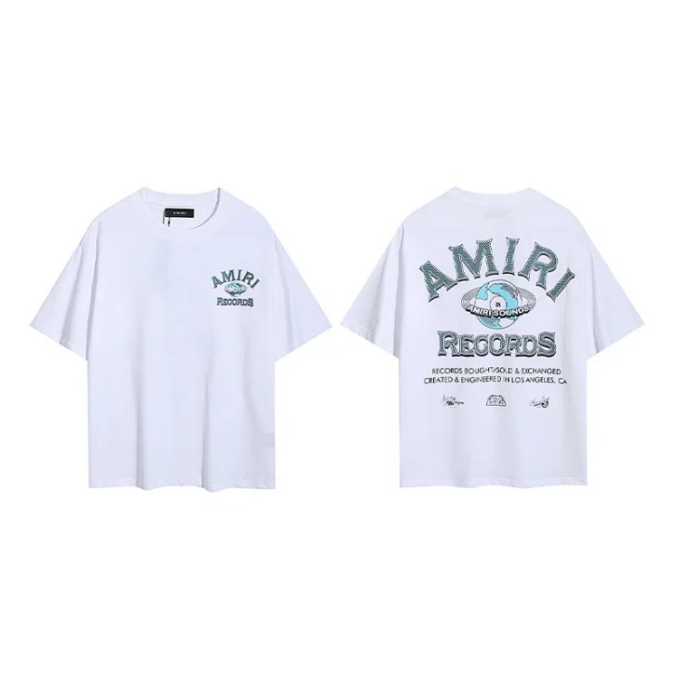 Ax-Shirt letter printed cotton double yarn loose short-sleeved T-shirt for men and women couples image 4