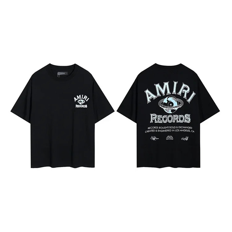 Ax-Shirt letter printed cotton double yarn loose short-sleeved T-shirt for men and women couples image 5