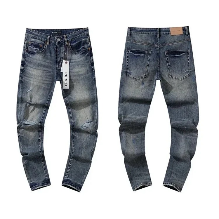 Cross-border European and American jeans retro ripped and handsome American style L-001