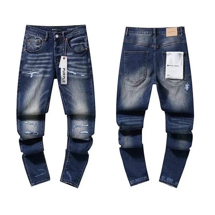 Cross-border European and American jeans retro ripped and handsome American style L-001