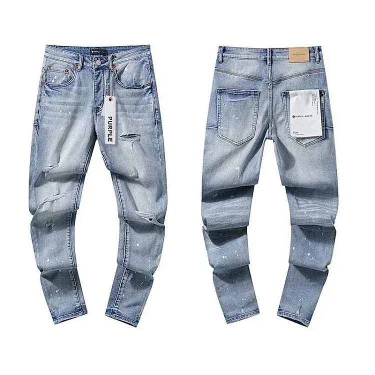 Cross-border European and American jeans retro ripped and handsome American style L-001