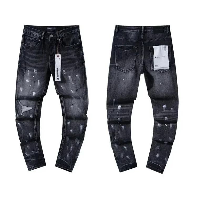 Cross-border European and American jeans retro ripped and handsome American style L-001