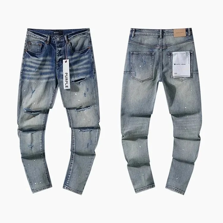 Cross-border European and American jeans retro ripped and handsome American style L-001