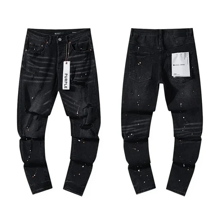 Cross-border European and American jeans retro ripped and handsome American style L-001