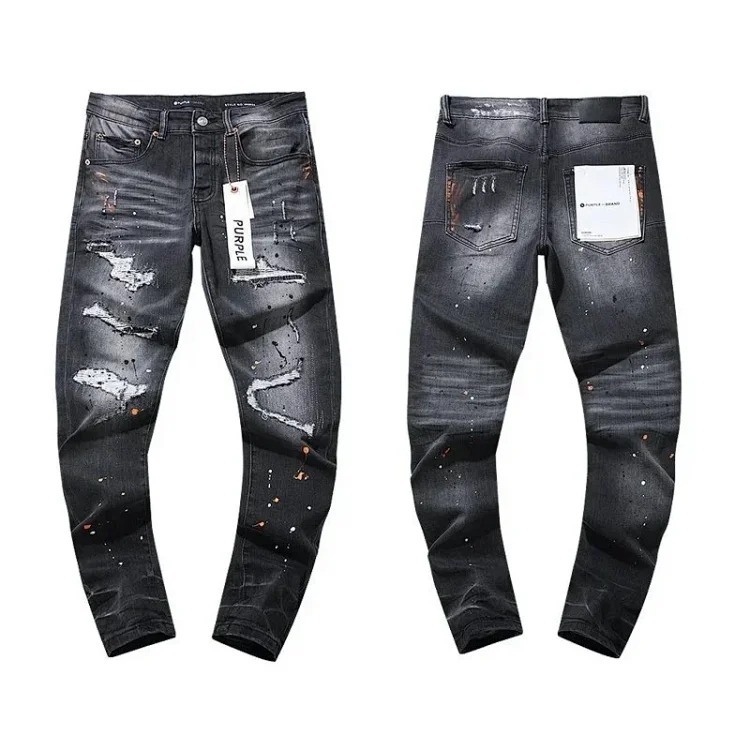 Cross-border European and American jeans retro ripped and handsome American style L-001
